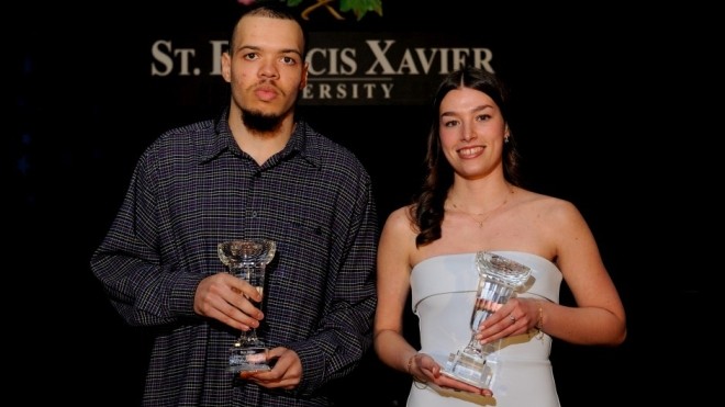 D.J. Jackson and Eileen Benoit, StFX Student-Athletes of the Year