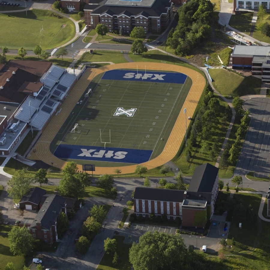 Aerial view of the StFX football field