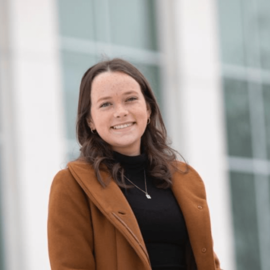 Headshot of a public policy degree student outdoors