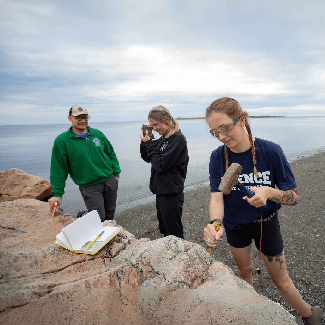 Earth and Environmental Science students on shore
