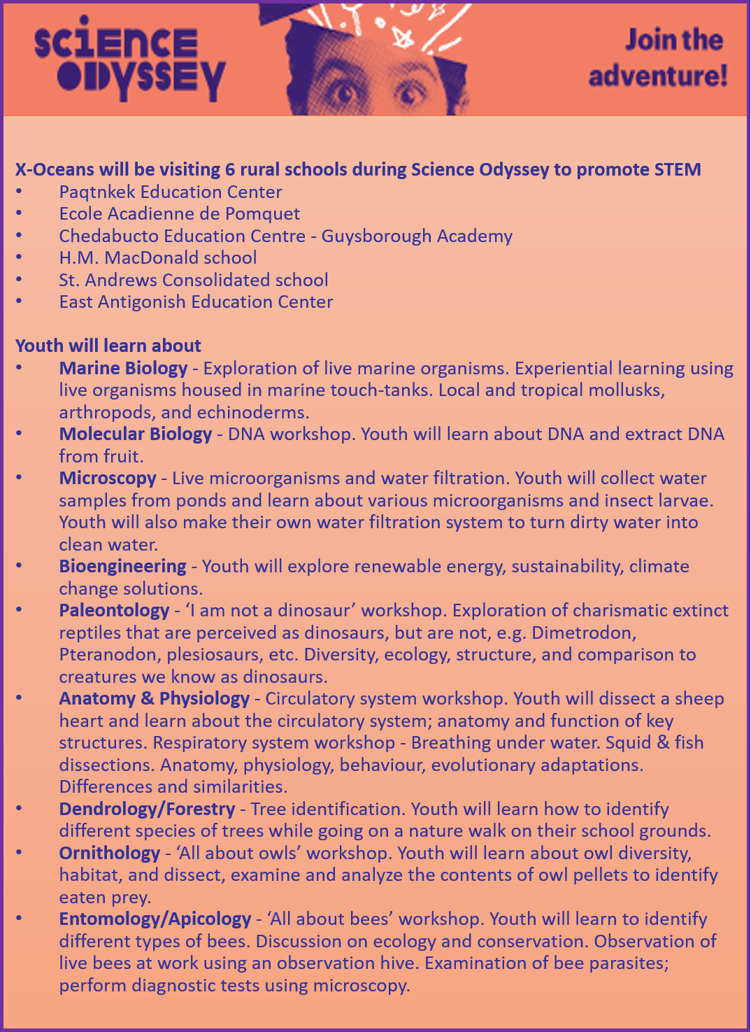 Promotional Poster to Science Oddisey Adventure