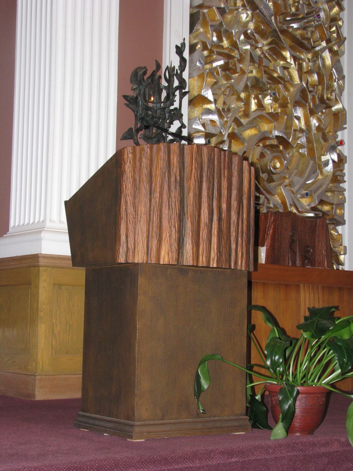 Picture of a Religious Stand Inside a Chapel
