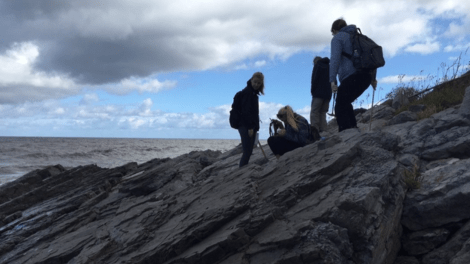 Earth and Environmental Science students on shore