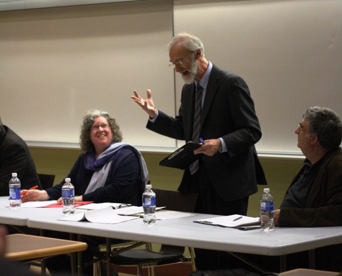 Prof. Dr. Steven Baldner standing up while speaking in public