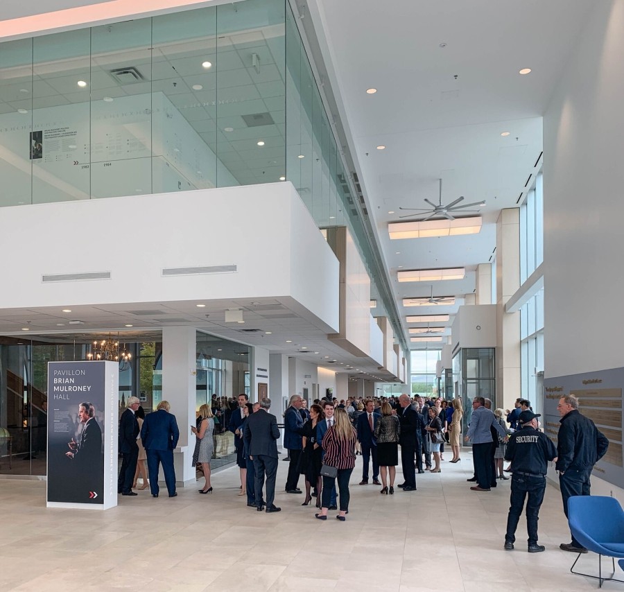 View at entrance to the Mulroney Hall