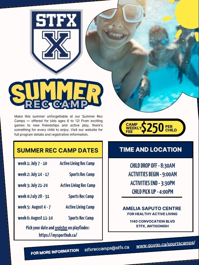 StFX Summer Rec Camps Poster