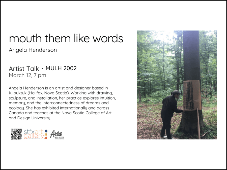 Angela Henderson artist talk March 12, 7 pm