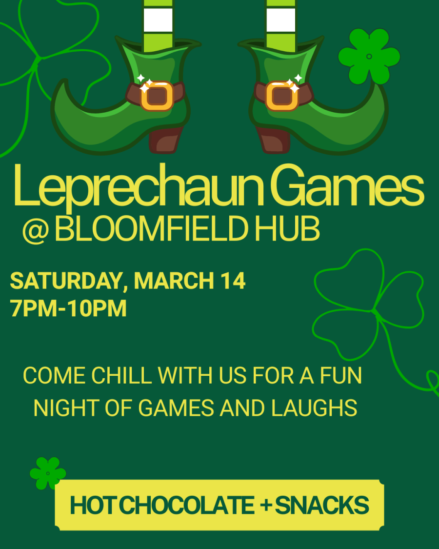 Leprechaun Games at Bloomfield Hub Saturday, March 14 - 7pm