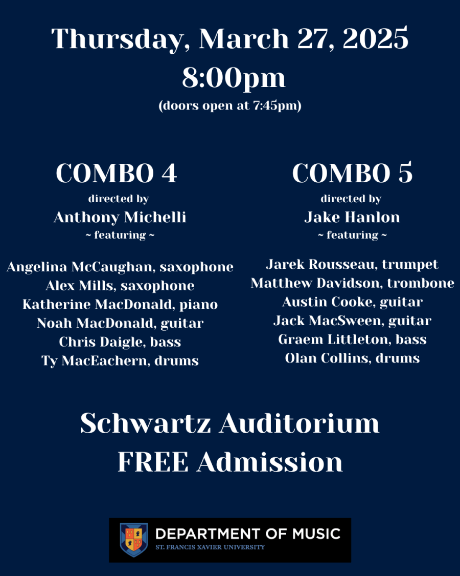 March 27 @ 8pm- Combo 4 & Combo 5 @ 8pm (Schwartz Auditorium)
