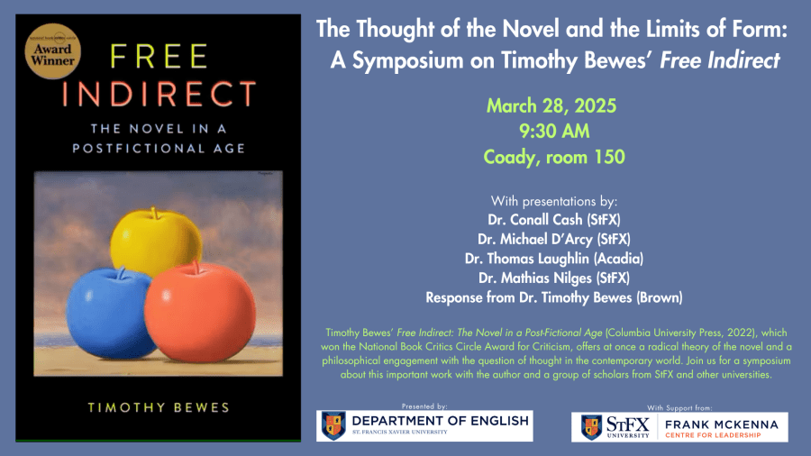 March 28, 2025 - The Thought of the Novel and the Limits of Form: A Symposium on Timothy Bewes’ "Free Indirect"