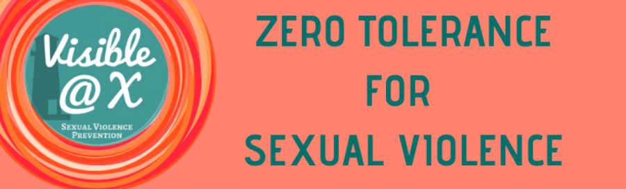 Visible @ X Logo: "ZERO TOLERANCE FOR SEXUAL VIOLENCE"
