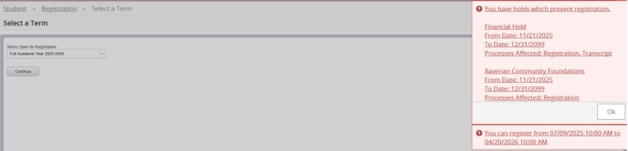 Hold error