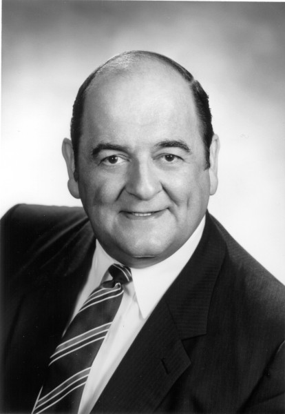A black and white headshot of Charles Keating