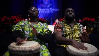 African drum processional played by Dr. Agnes Calliste Academic and Cultural Centre staff and StFX students.